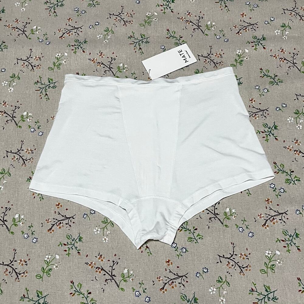 MATE the Label Tencel Comfort Boyshort White Large Lounge Underwear NWT Stretch